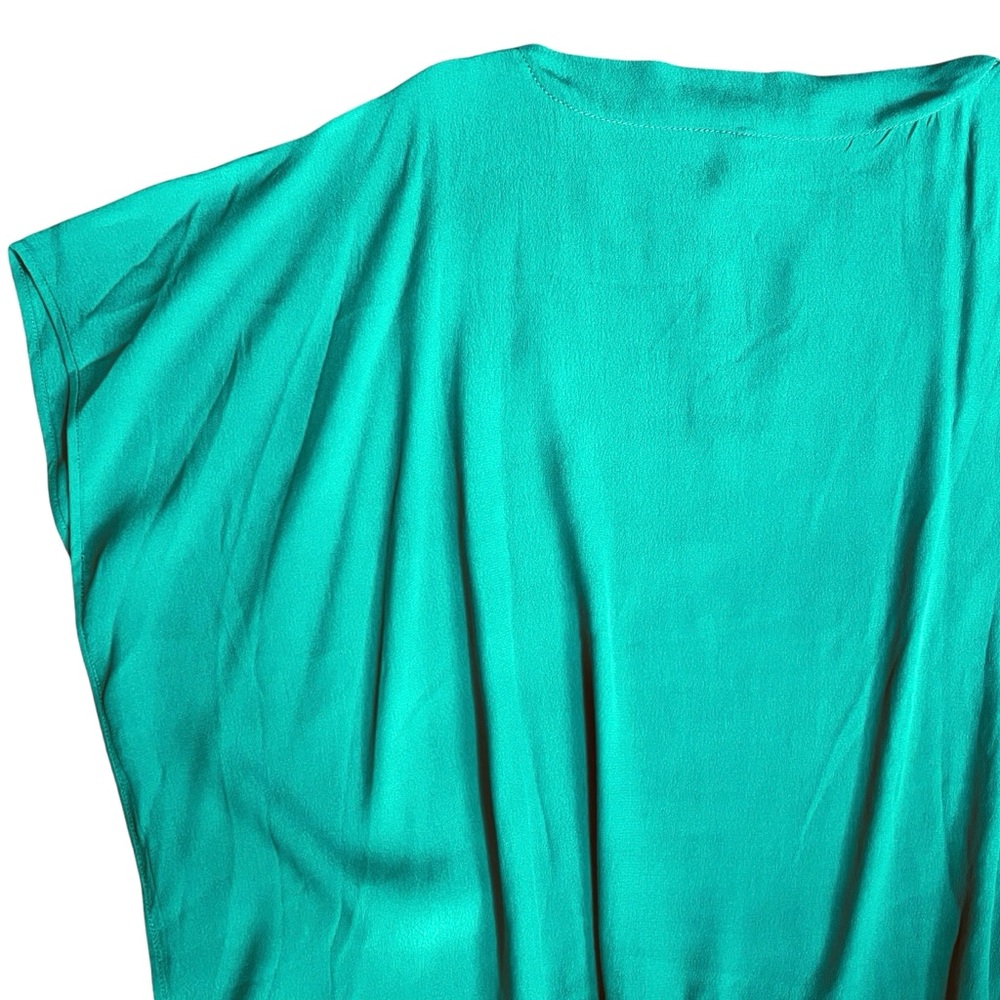 Diane Von Furstenberg Women’s Sz S Green Short Sleeve Top Blouse Beonica - Picture 10 of 12